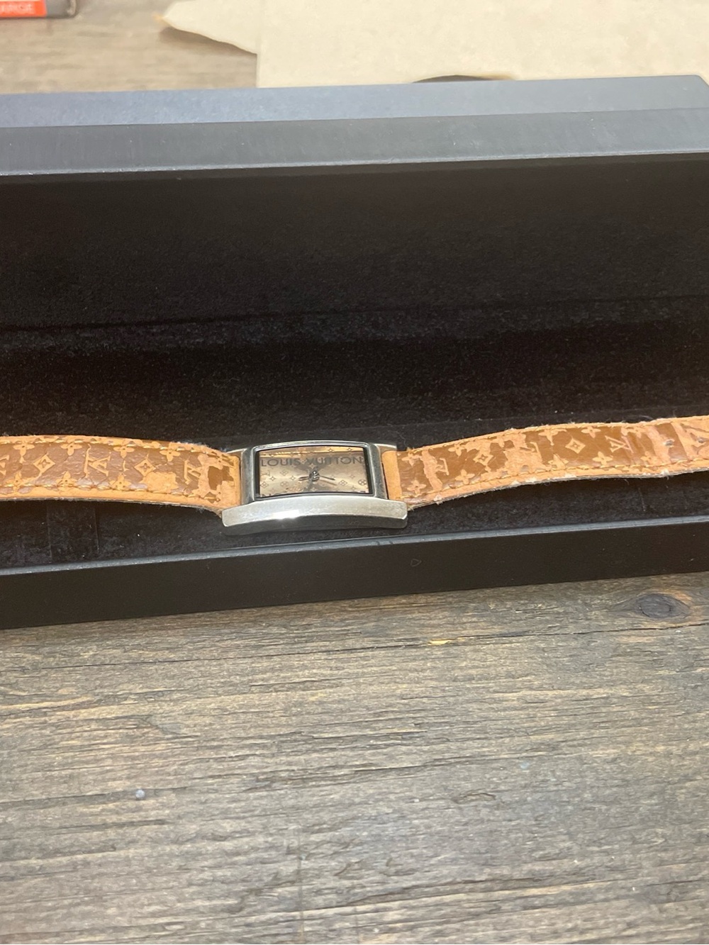 Louis Vuitton Ladies Monogram Leather Strap Watch vintage